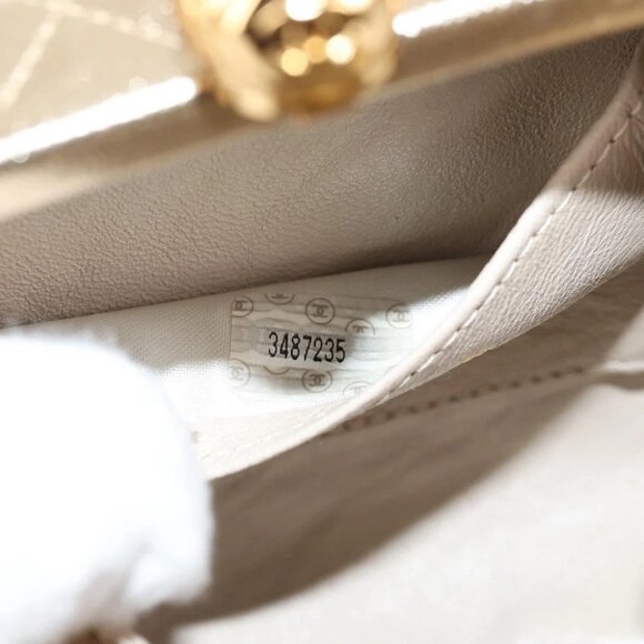 CHANEL Matelasse Chain Shoulder Bag Lamb Skin Gold CC Auth 130943V - Picture 12 of 15